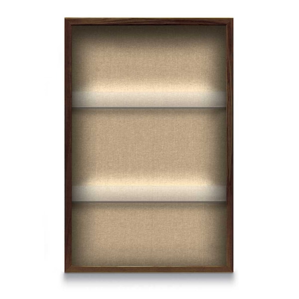 Outdoor Enclosed Combo Board, 48"x36", Satin Frame/Grey & Burgundy